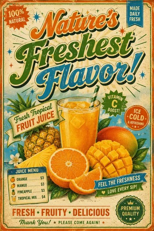 Retro Vintage Food Menu Posters
