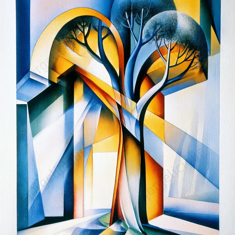 Abstract Geometric Watercolor Art