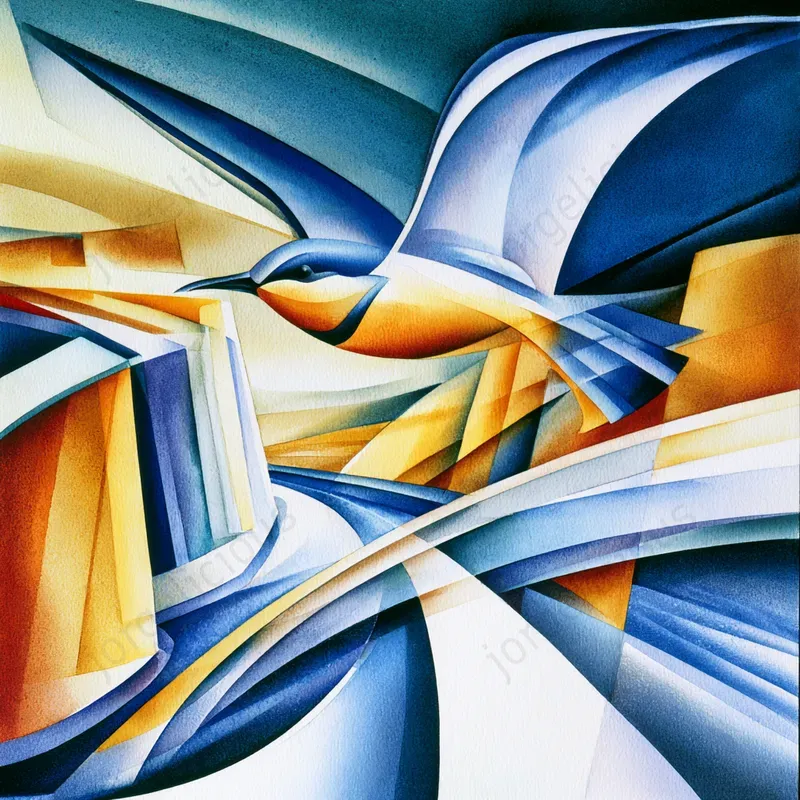 Abstract Geometric Watercolor Art