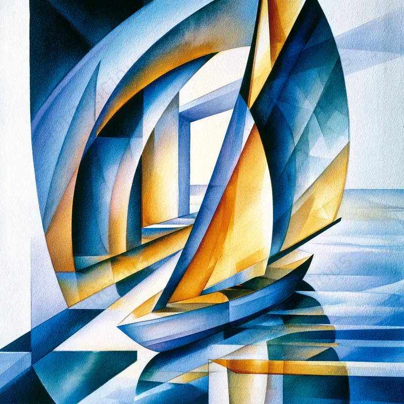 Abstract Geometric Watercolor Art