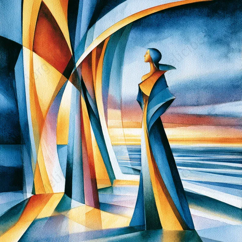 Abstract Geometric Watercolor Art