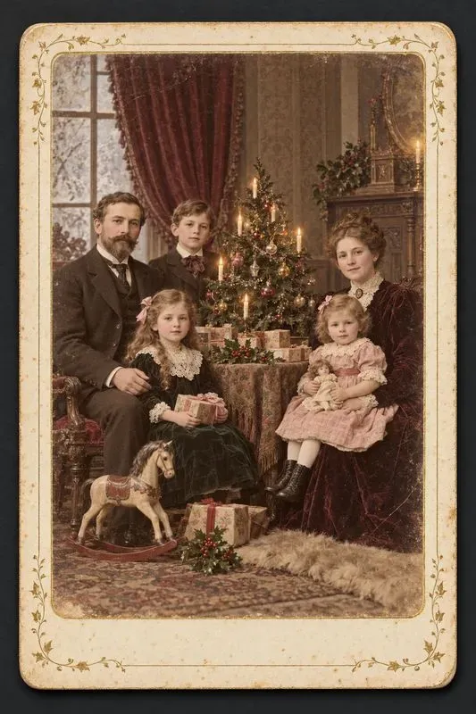 Victorian Christmas Cabinet Card Photos