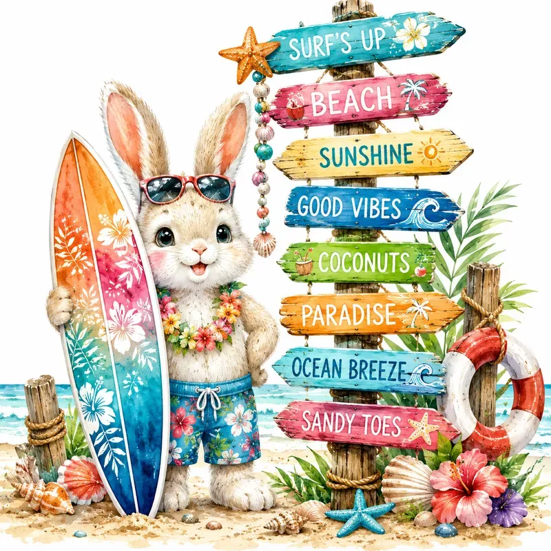 Seaside Signpost Whimsy Adventure Fun
