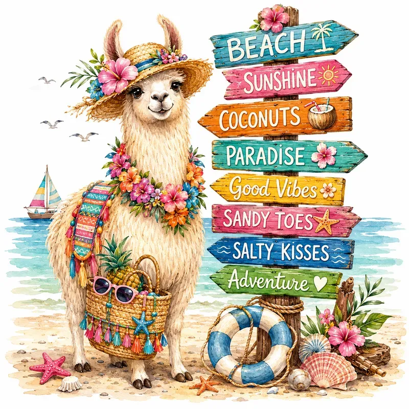 Seaside Signpost Whimsy Adventure Fun
