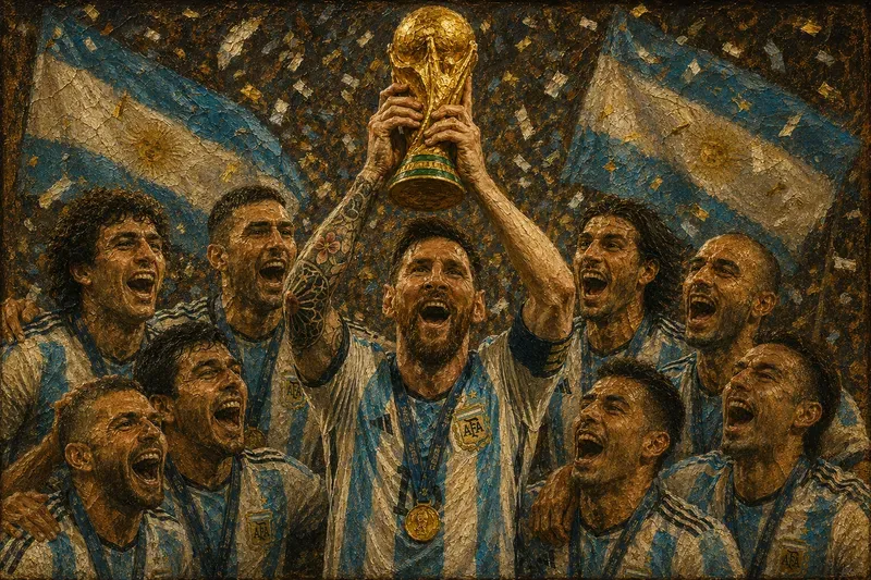 World Cup Football Champions Vintage Art
