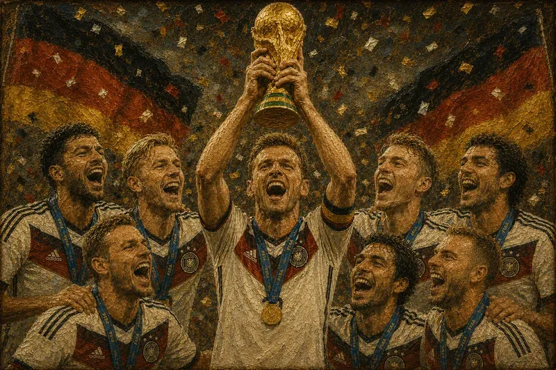 World Cup Football Champions Vintage Art