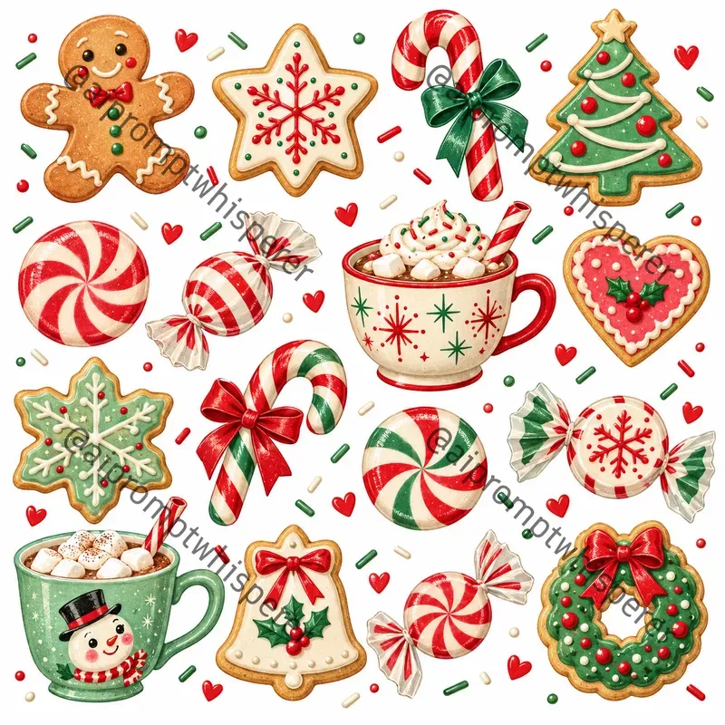Retro Christmas Clipart Sheets For Etsy