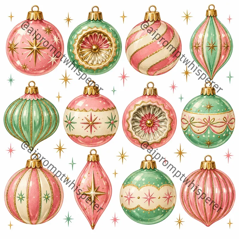 Retro Christmas Clipart Sheets For Etsy
