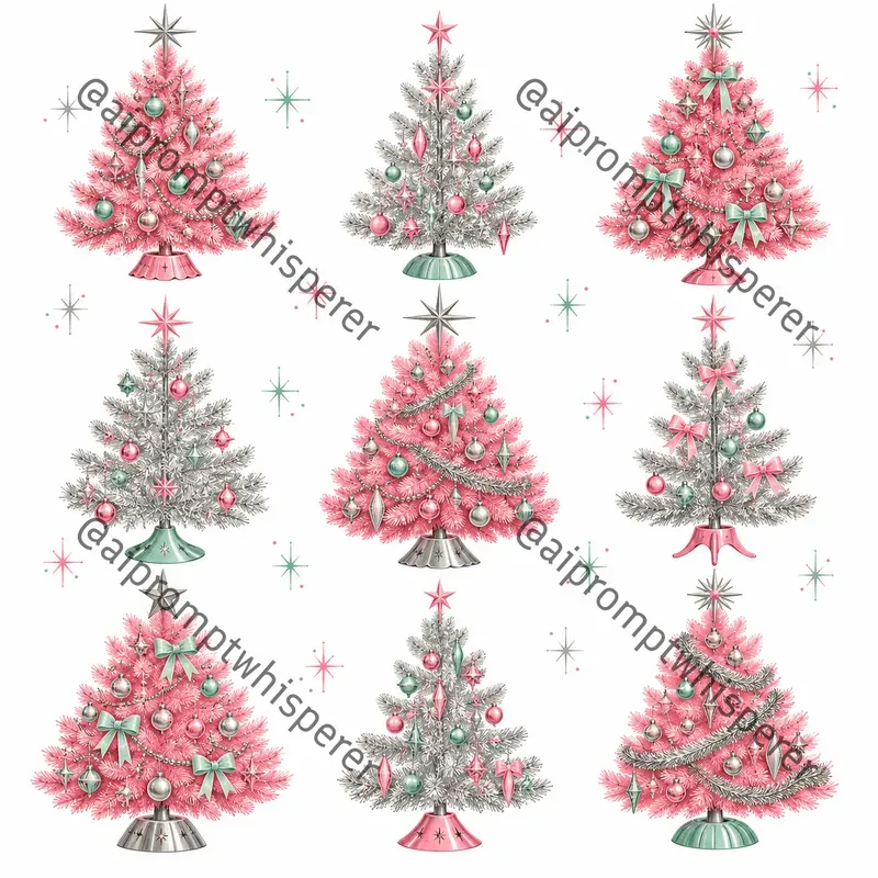 Retro Christmas Clipart Sheets For Etsy