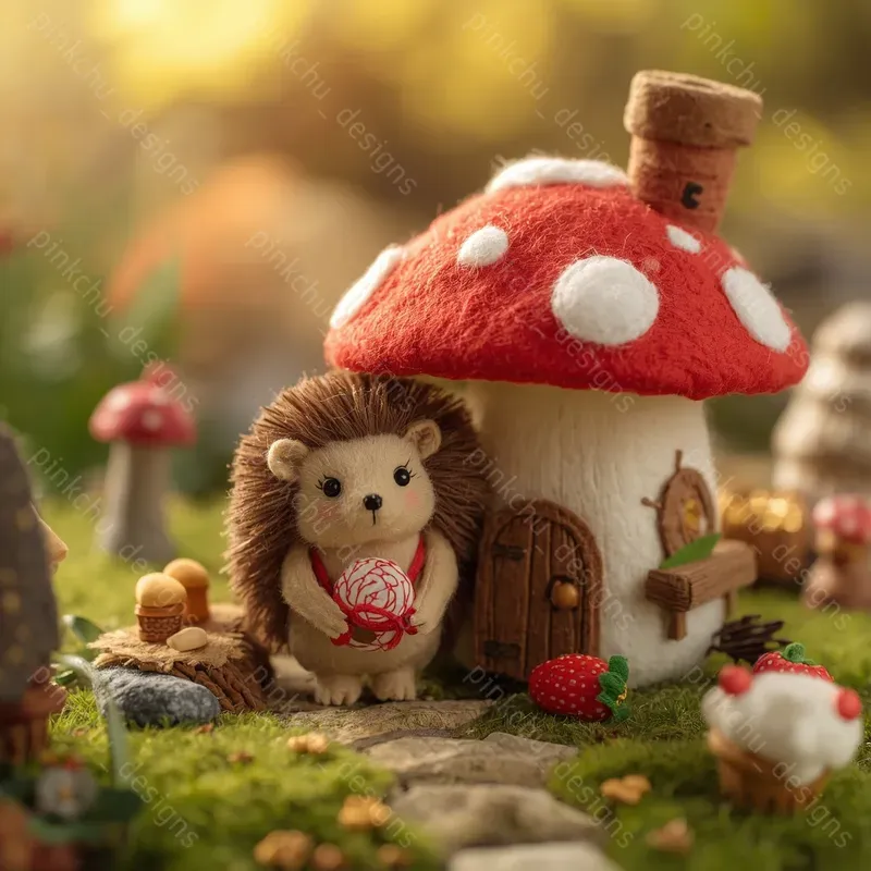 Whimsical Mushroom Village Creatures