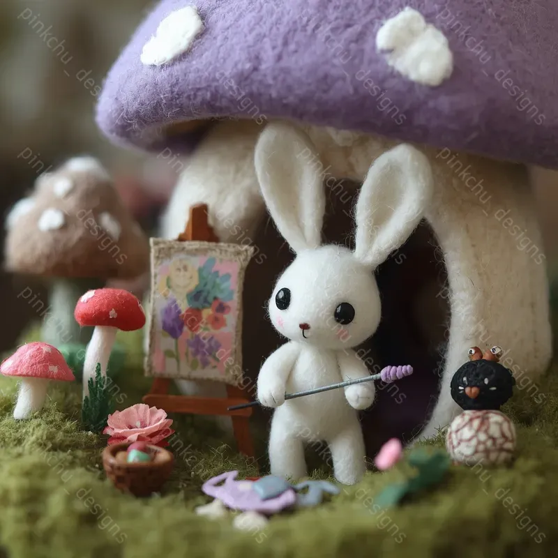 Whimsical Mushroom Village Creatures
