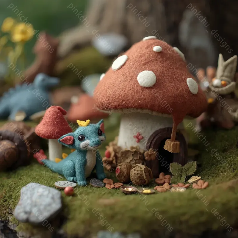 Whimsical Mushroom Village Creatures
