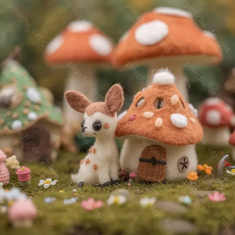 Whimsical Mushroom Village Creatures