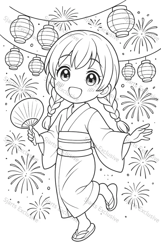 Anime Character Line Art Coloring Sheets