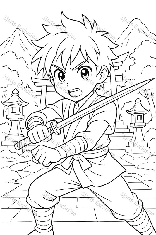 Anime Character Line Art Coloring Sheets