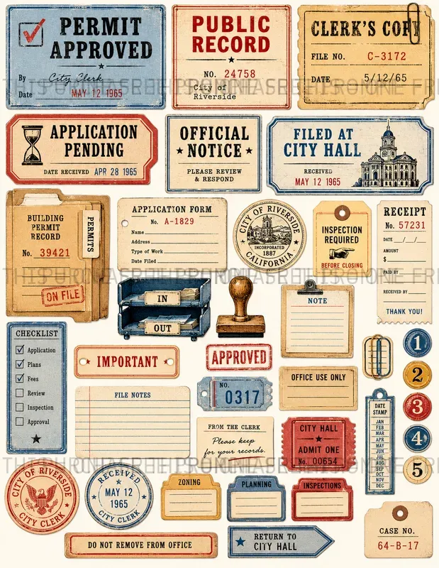 Retro Office Ephemera Sheets