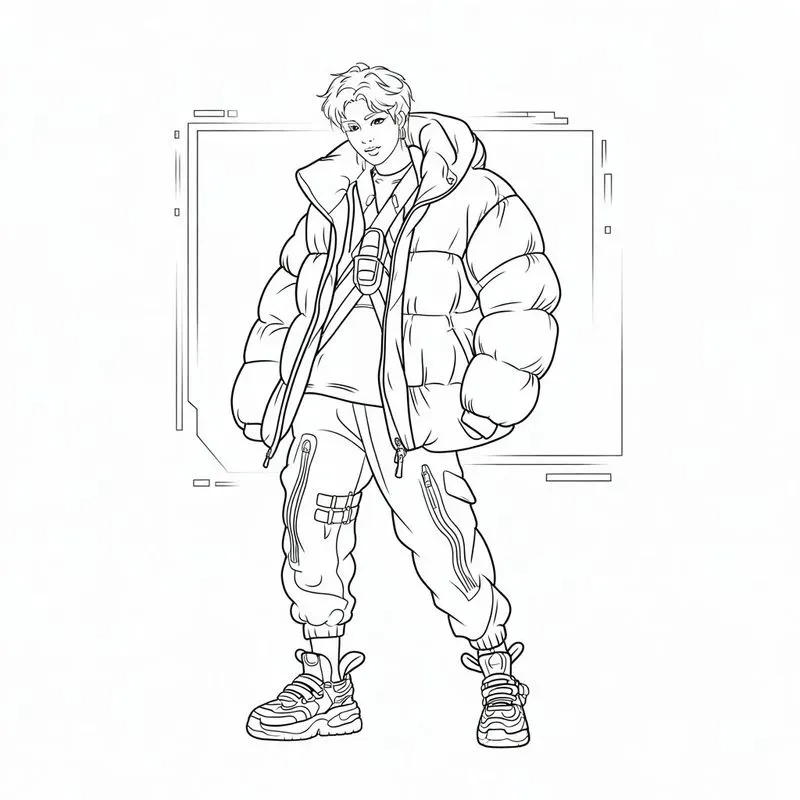 Pro Kpop Fashion Line Art Creators