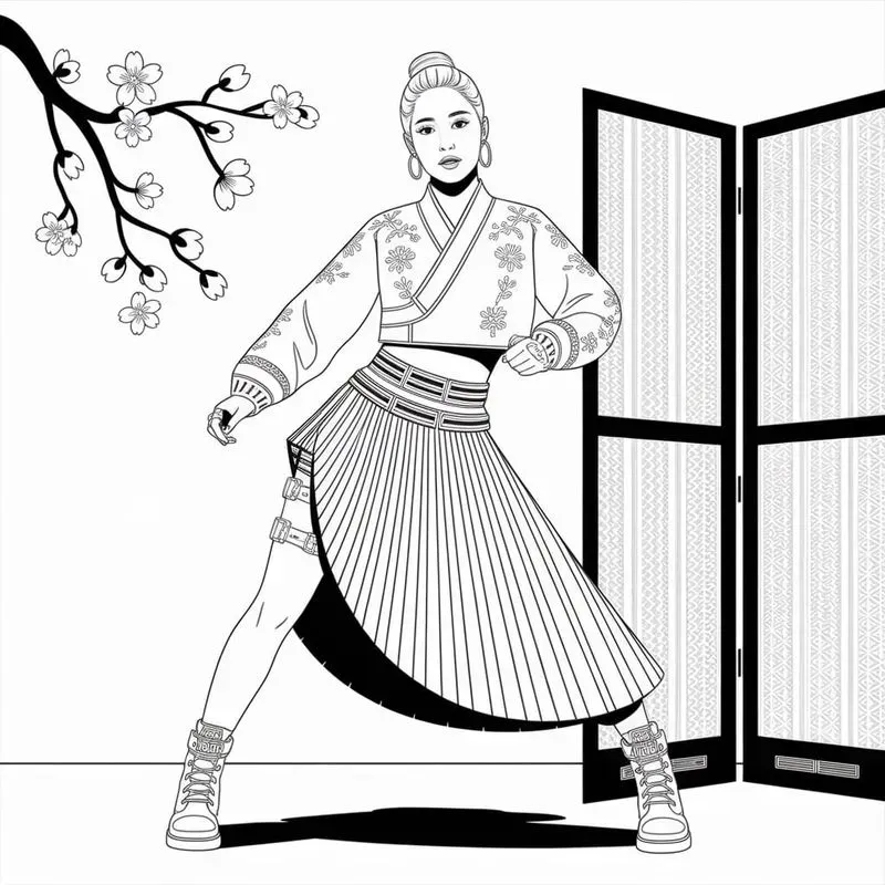 Pro Kpop Fashion Line Art Creators