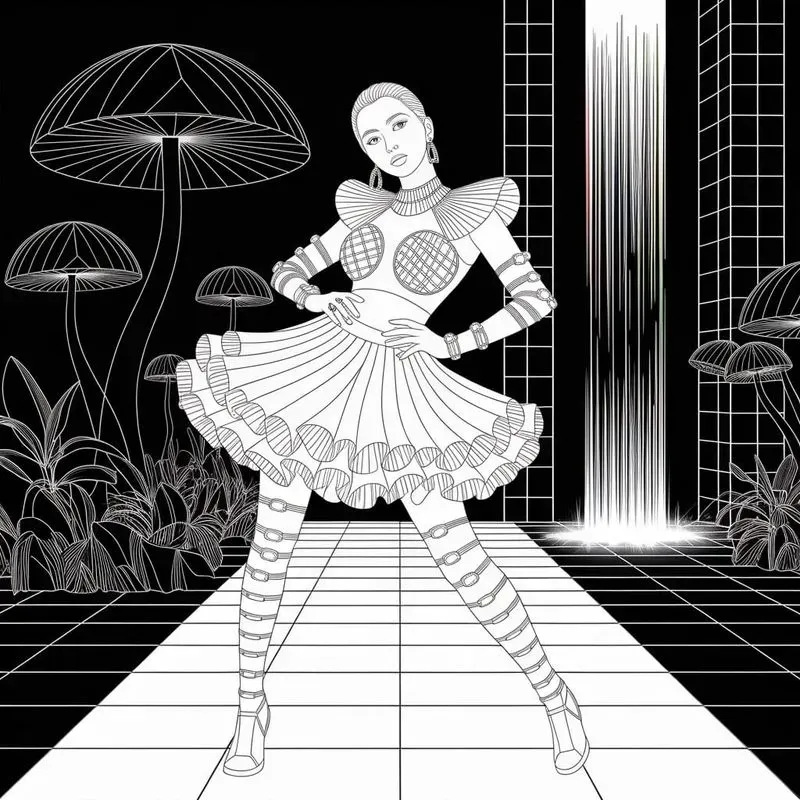 Pro Kpop Fashion Line Art Creators