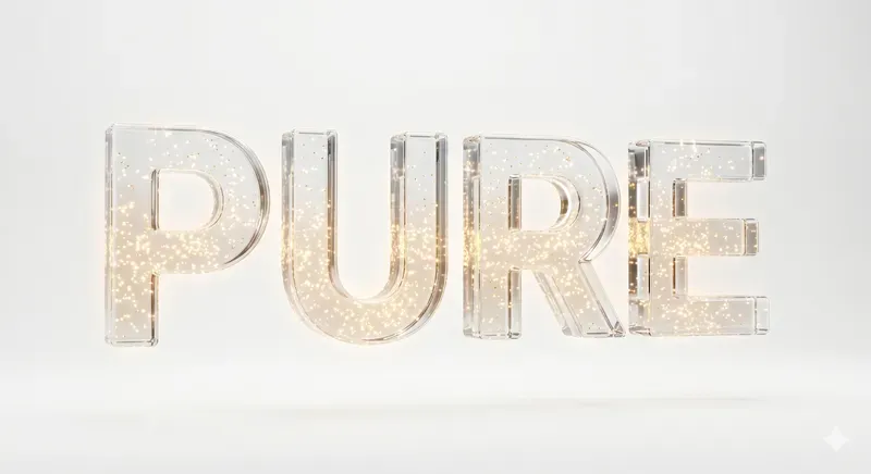 Minimalist 3D Floating Glass Text Designs