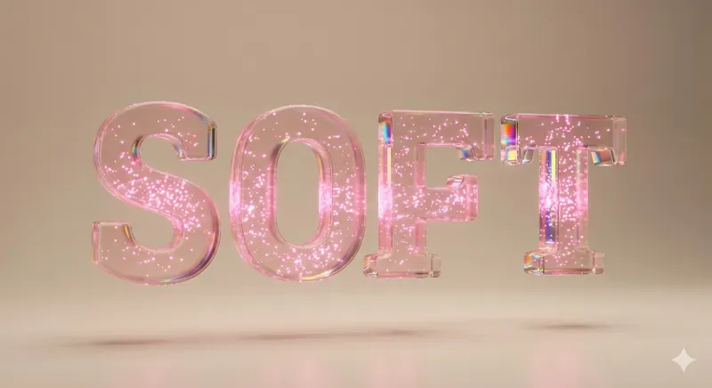 Minimalist 3D Floating Glass Text Designs