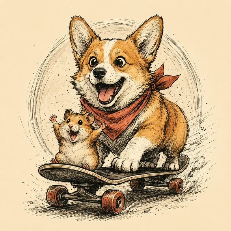 Vintage Cartoon Sketch Tshirts