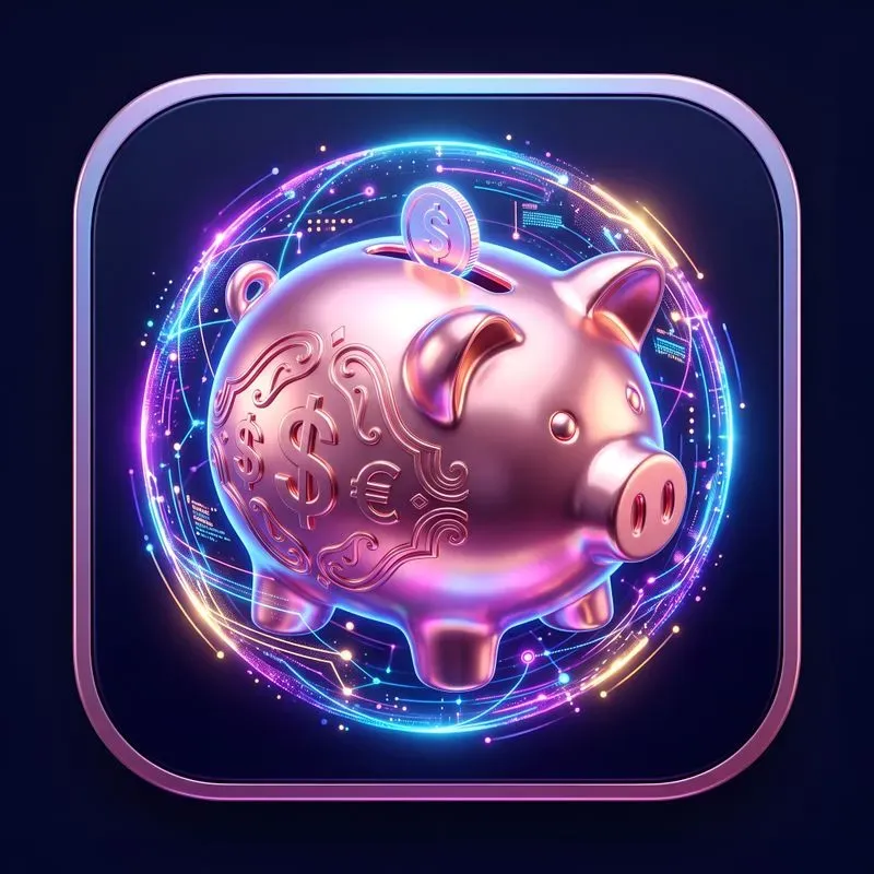 Glossy 3D Futuristic Finance App Icons