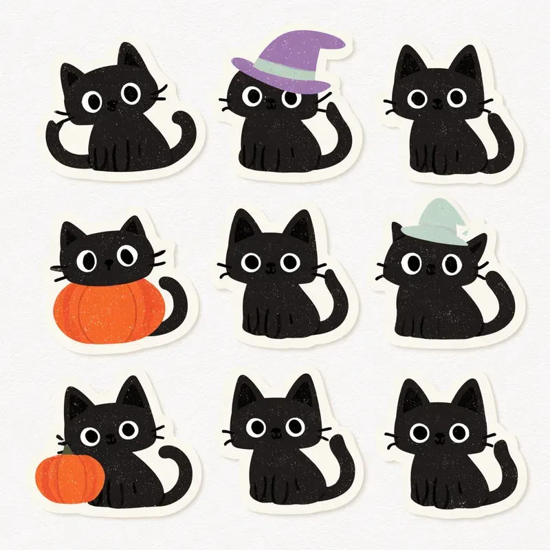 Halloween Kids Clipart Sticker Sets