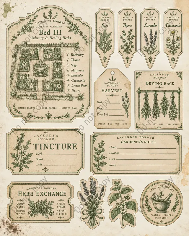 Herbal Physic Garden Ephemera