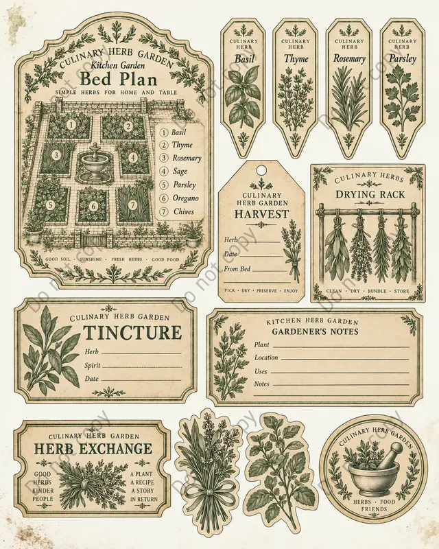 Herbal Physic Garden Ephemera
