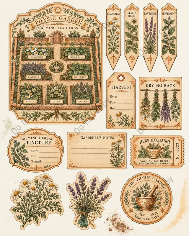 Herbal Physic Garden Ephemera