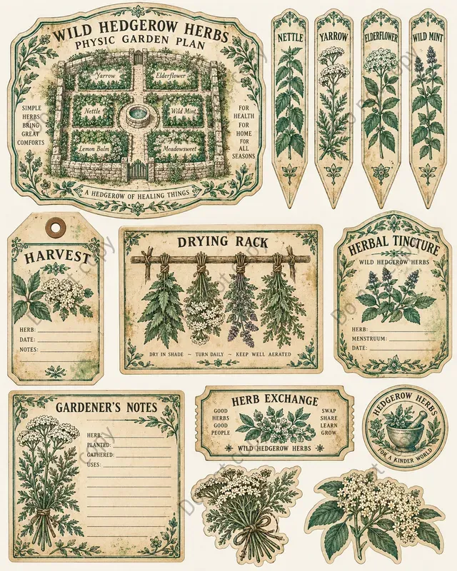 Herbal Physic Garden Ephemera
