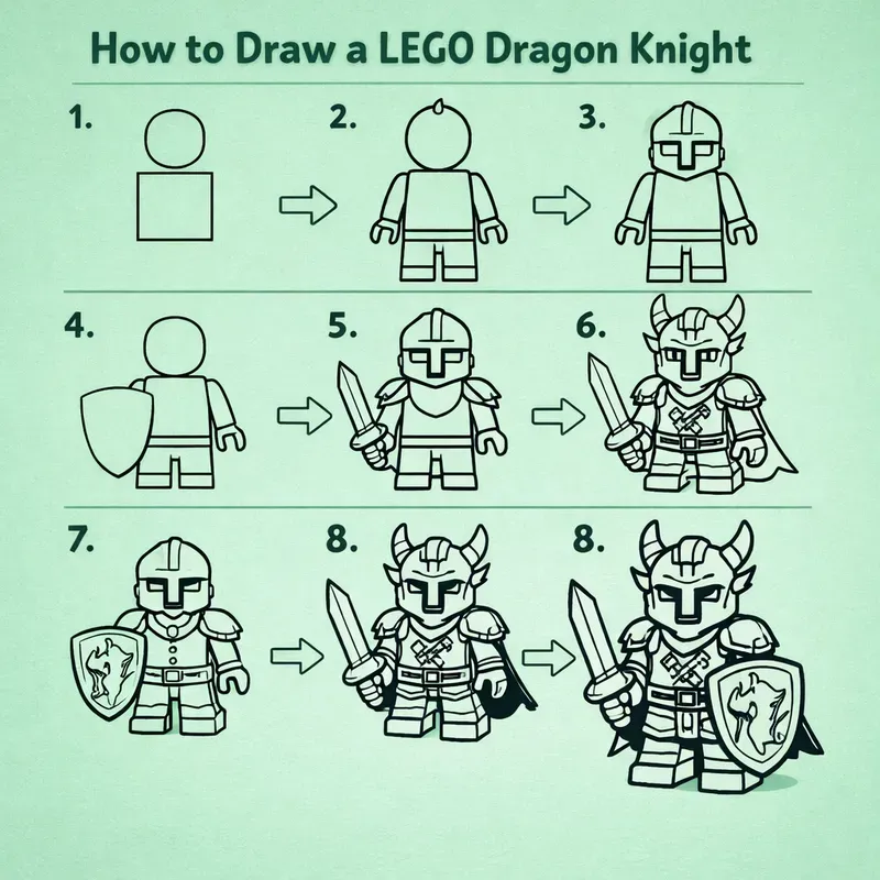 Lego Creature Blueprint Draw Guides