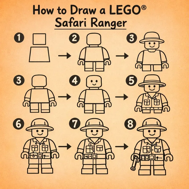Lego Creature Blueprint Draw Guides