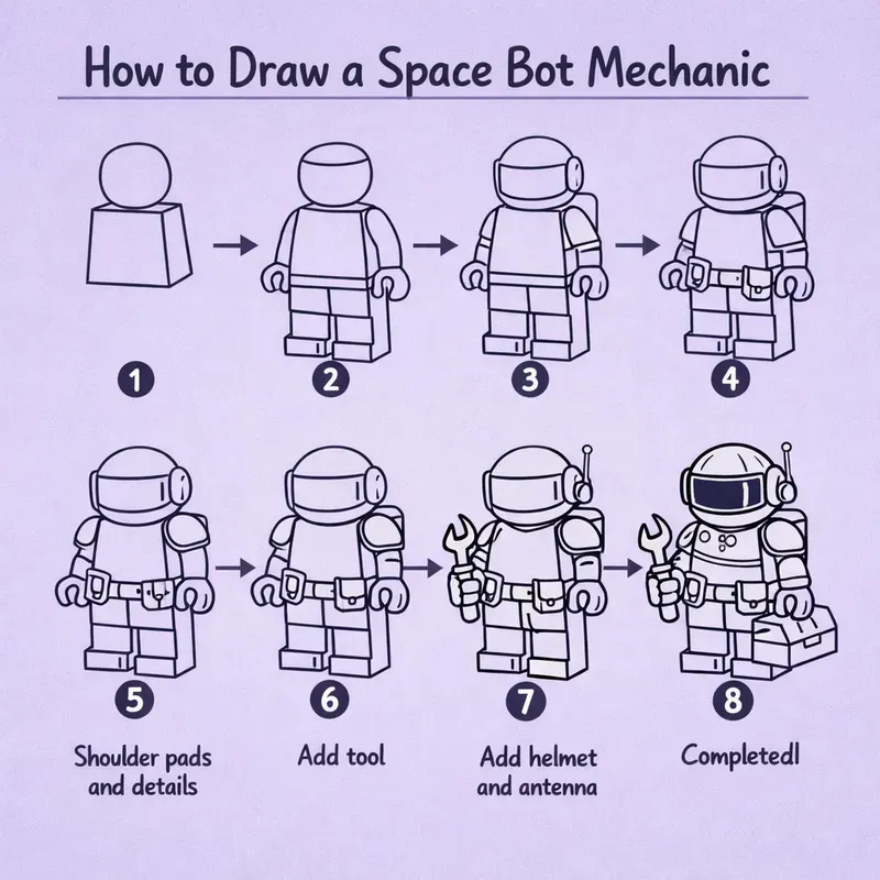 Lego Creature Blueprint Draw Guides