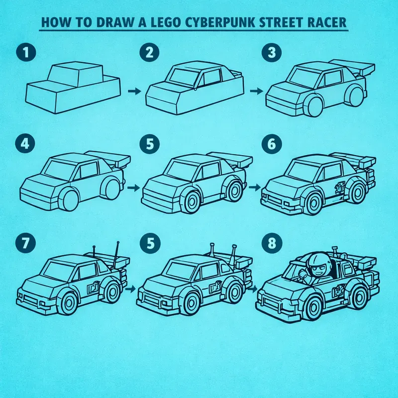 Lego Creature Blueprint Draw Guides