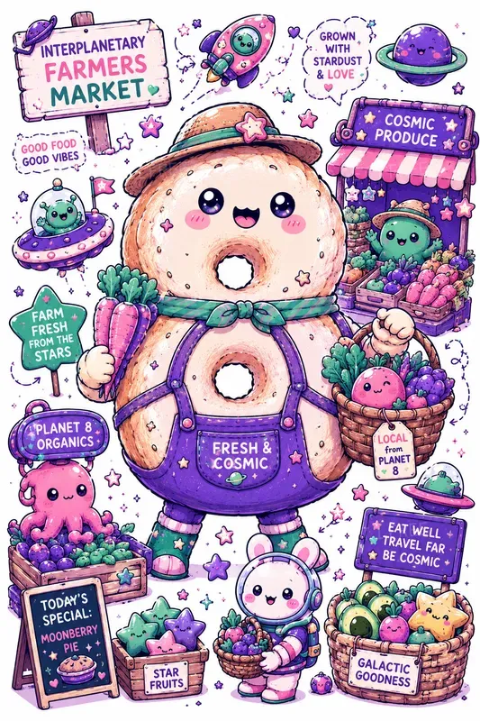 Kawaii Space Alphabets And Numbers