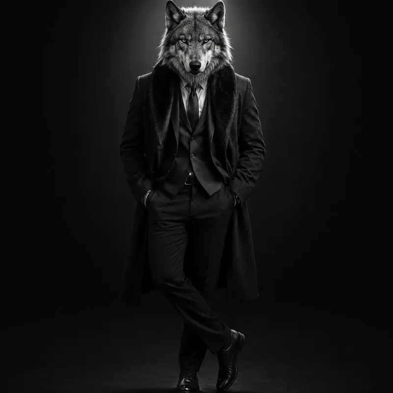 Animal Face Human Body Noir Portraits