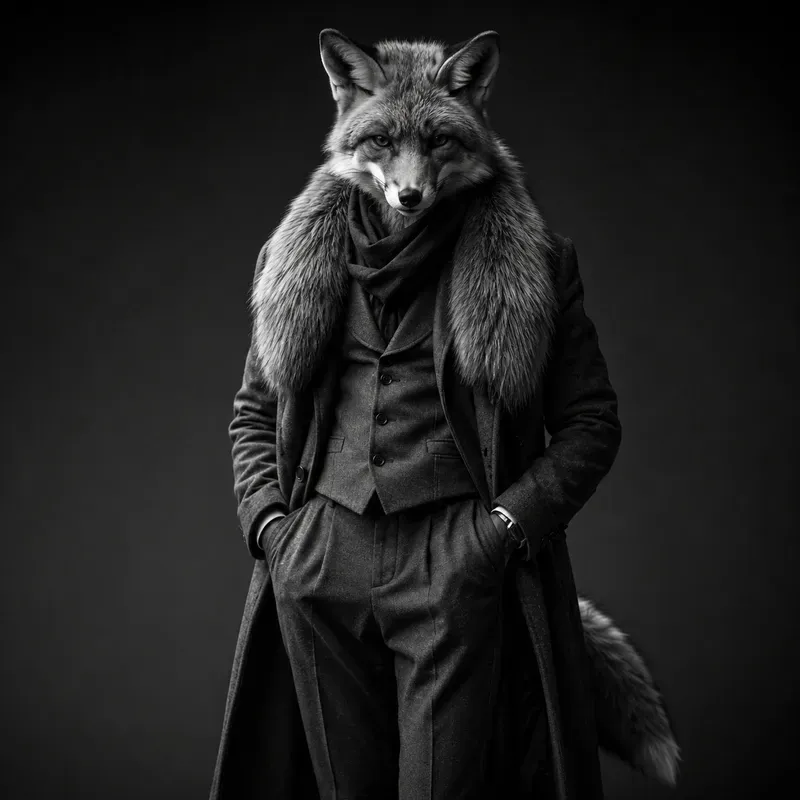 Animal Face Human Body Noir Portraits