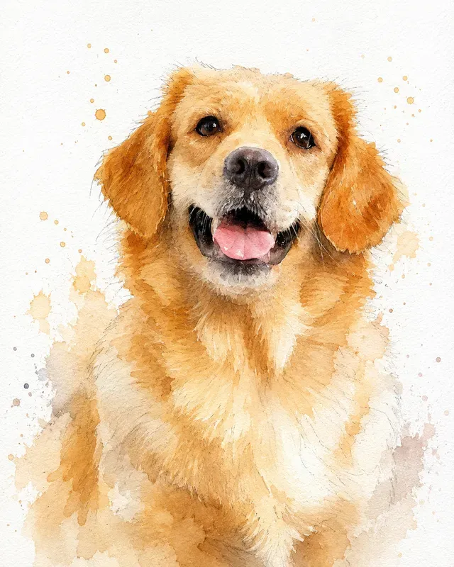 Photo To Watercolor Pet Portraits