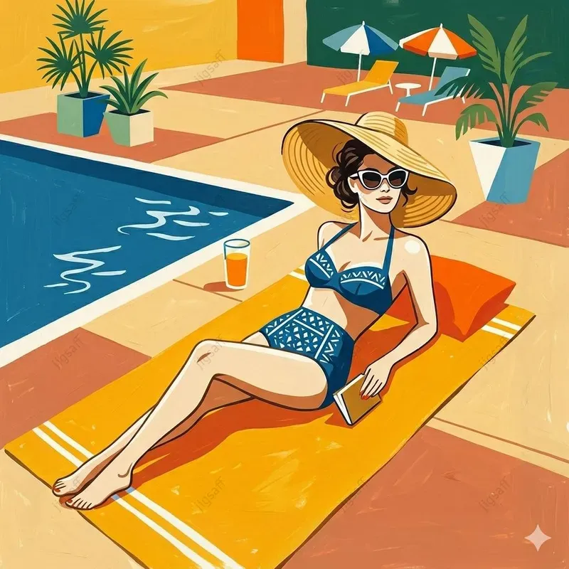 Midcentury Graphic Summer Illustrations