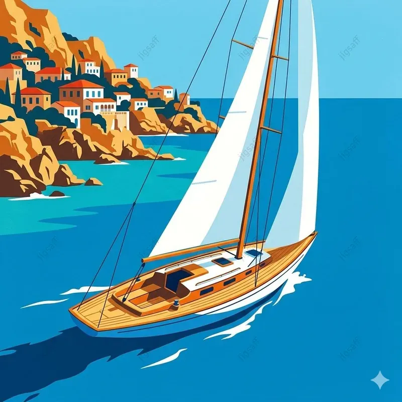 Midcentury Graphic Summer Illustrations