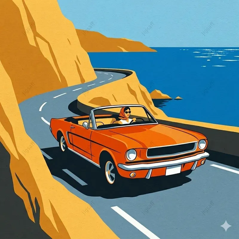 Midcentury Graphic Summer Illustrations