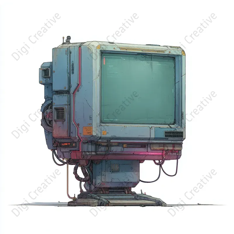 Cyberpunk Tech Objects Clipart