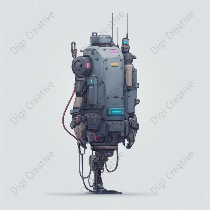 Cyberpunk Tech Objects Clipart