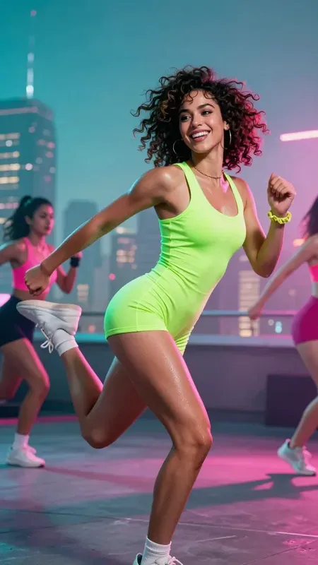 Aerobic Girls And Women In Gym