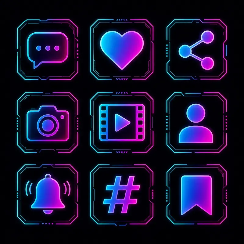 Neon Gradient Icon Pack Studios