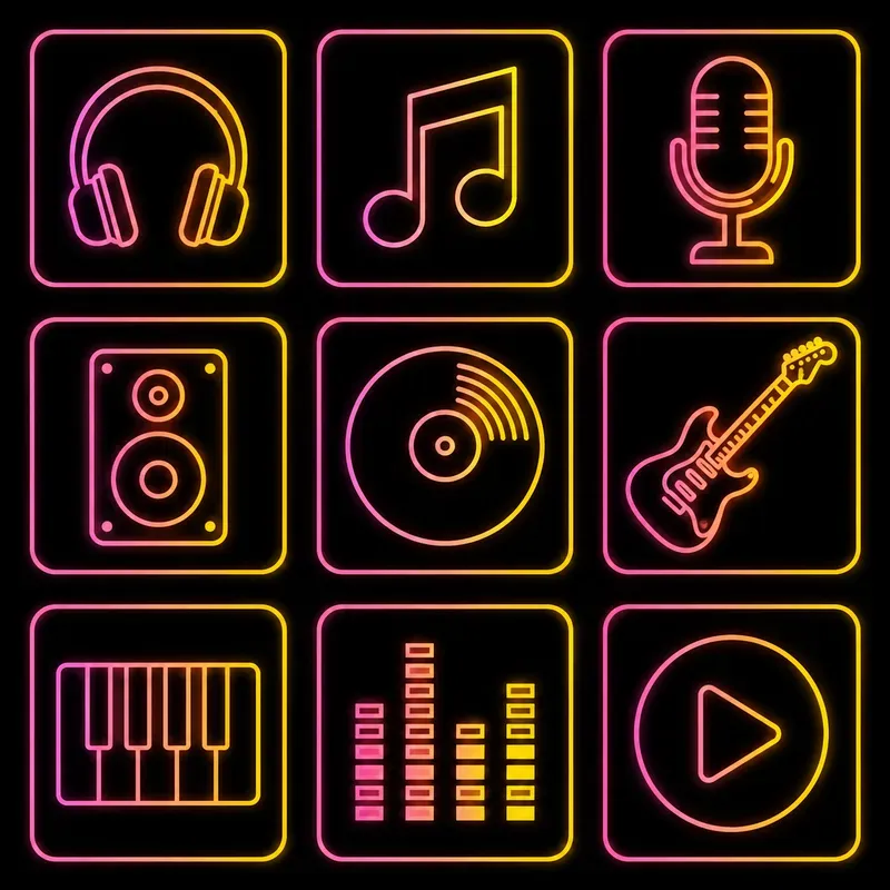 Neon Gradient Icon Pack Studios