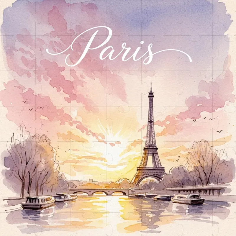 Pastel Watercolor Cityscape Posters