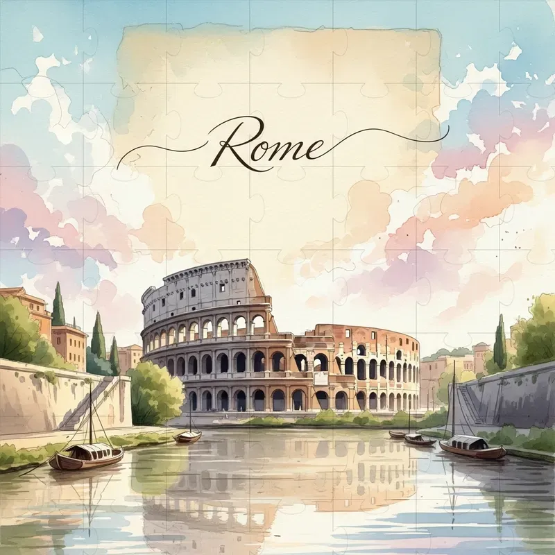 Pastel Watercolor Cityscape Posters